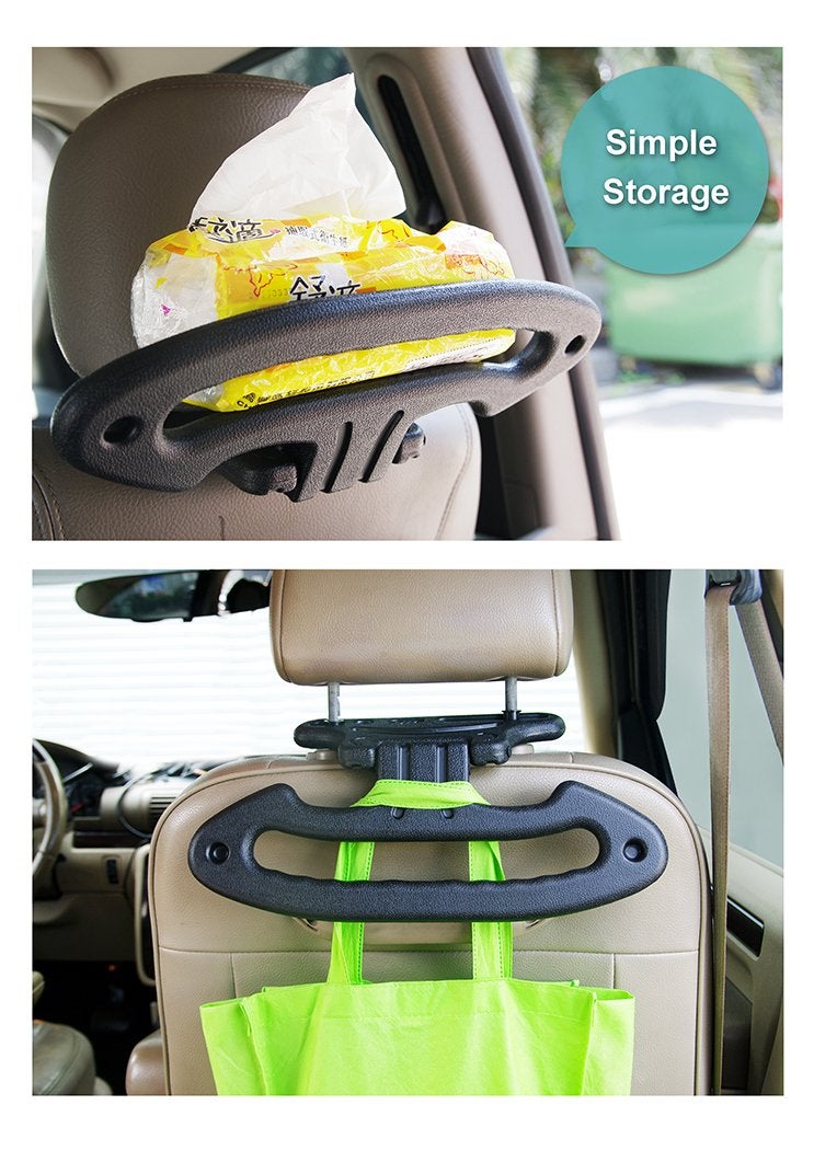 Hypersonic Car Folding Safety Handle Vehicle Headrest Clothes Hangers Black - Image 4